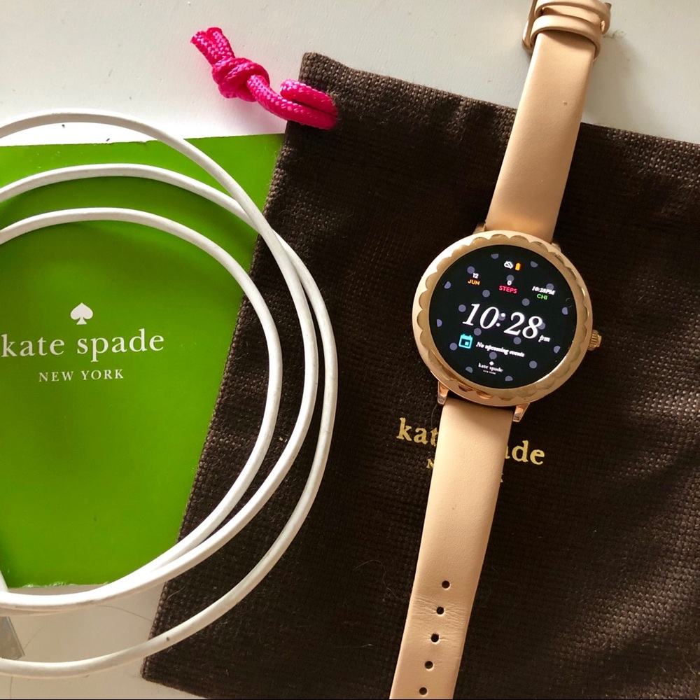 Kate spade smart watch rose gold and beige